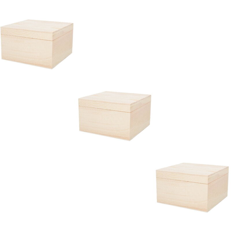 Lot de 3 boîtes de rangement pratiques en bois pour bureau, boîte de rangement pour cadeaux, boîte cadeau en bois