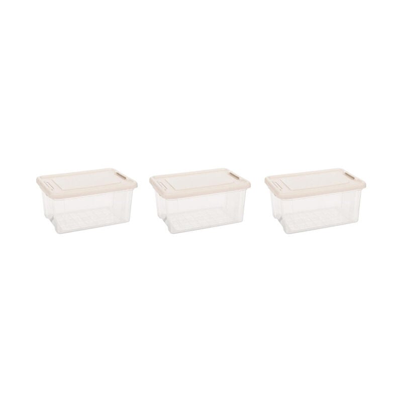 Lot de 3 Boîtes de Rangement "Tide'n" 16L Transparent