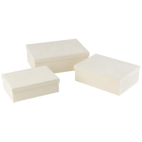 Lot de 3 Boîtes de Rangement "Vaughn" 36cm Blanc