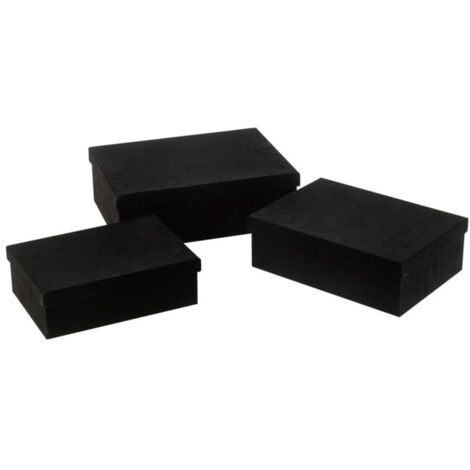 Lot de 3 Boîtes de Rangement "Vaughn" 36cm Noir