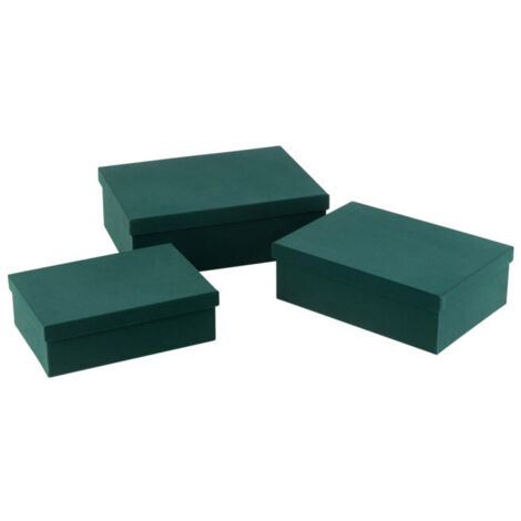 Lot de 3 Boîtes de Rangement "Vaughn" 36cm Vert