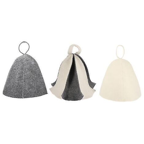 Lot de 3 bonnets de sauna en feutre épais, protections pour la tête, pour sauna et hammam