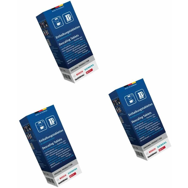 Bosch - Lot de 3 boîtes de 6 pastilles détartrantes tassimo d'origine (00311864, 00311556) Cafetière, Machine à Café delonghi, neff, siemens