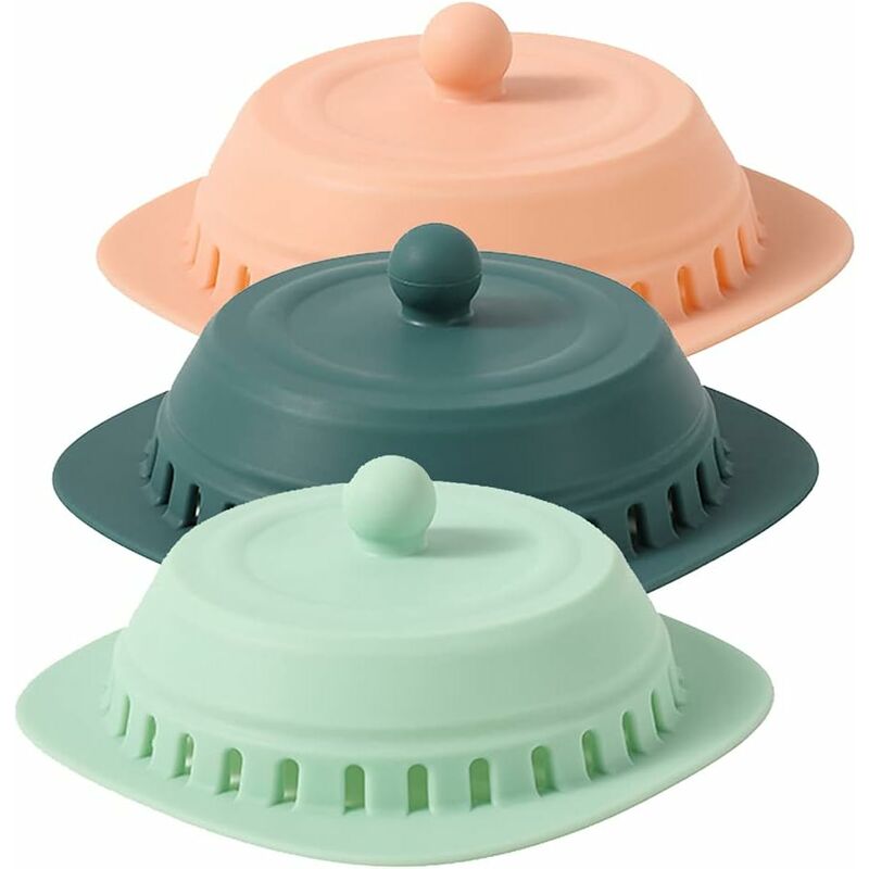 Lot de 3 bouchons de vidange de douche - Anti-obstruction - Filtre pour évier - Pour douche, baignoire, cuisine, salle de bain