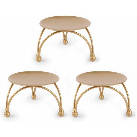 Lot De 3 Bougeoirs, Dedoot Pilier En Fer Bougeoir Décoratif Petit Bougeoir Pour Bougies Led Et Cire, Bougeoir Sur Pied Pour Tables, Mariage