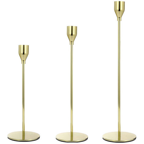 Lot de 3 bougeoirs pour table à manger, bougeoirs pour bougies, centre de table décoratif pour mariage, fête de Noël, pendaison de crémaillère, style 2