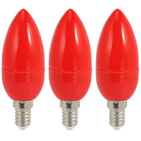 Lot de 3 bougies LED rouges porte-bonheur, lampe divine, ampoule à économie d'énergie, culot E14 - Parfait-AquaForge