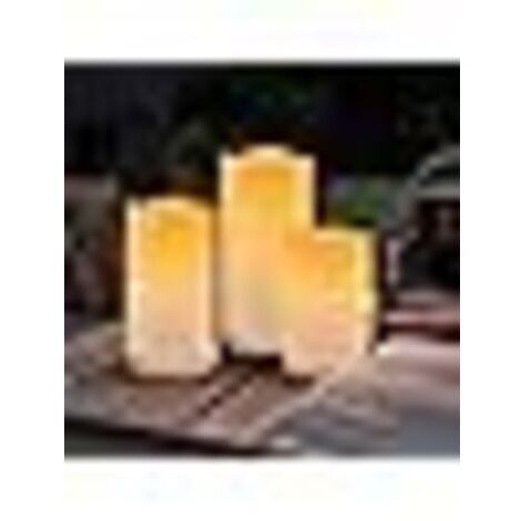 Lot de 3 bougies solaires extérieures étanches solaires diverses sans flamme pour lanternes de patio