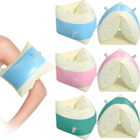 Lot de 3 brassards gonflables pour adultes - Brassards de natation gonflables pour l'apprentissage et l'entraînement aquatiques, brassards de sécurité pour piscine et plage, rayés