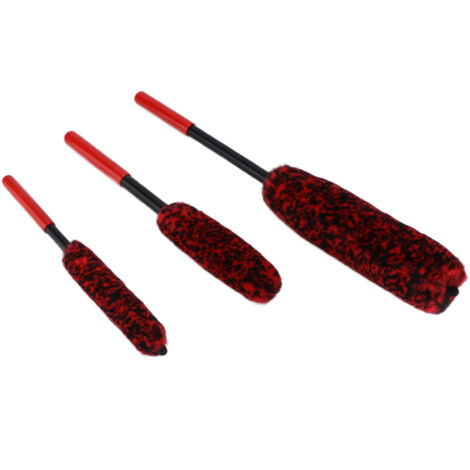 Lot de 3 brosses de nettoyage pour jantes, échappements et moyeux de voiture, moto, vélo
