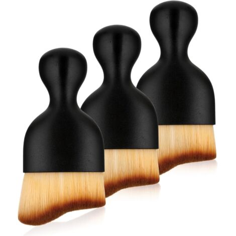 Lot de 3 brosses douces de nettoyage pour intérieur de voiture - Sans rayures, brosses de nettoyage de voiture dépoussiérantes avec poils doux, brosse de détaillage automobile pour tableau de