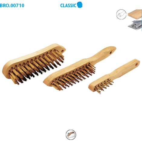 Lot de 3 brosses fil acier laitonné Classic