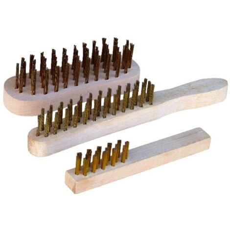 Lot De 3 Brosses Fils En Acier Laitonné 8200060 - Outifrance