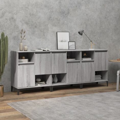 Lot de 3 Buffets Vintages,Enfilades sonoma gris 60x35x70 cm bois d'ingénierie -TZ28498