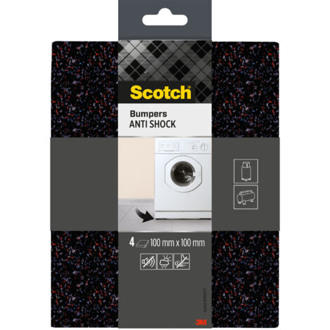 Lot de 3 butoirs anti-chocs Scotch®, noir, 100 mm x 100 mm, 4/paquet
