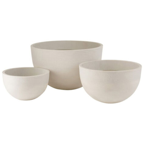 Lot de 3 Cache-Pots Céramique "Roda" 59cm Blanc