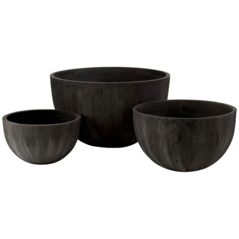 Lot de 3 Cache-Pots Design "Zera" 59cm Noir