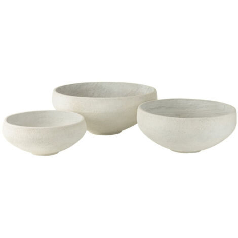 Lot de 3 Cache-Pots en Argile "Abel" 69cm Blanc