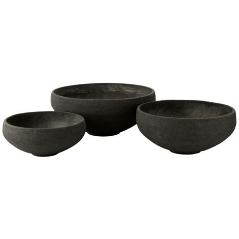 Lot de 3 Cache-Pots en Argile "Abel" 69cm Noir