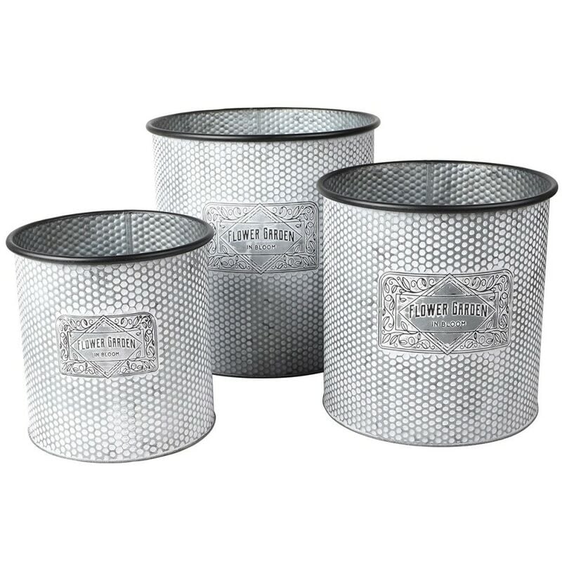 Lot de 3 cache pots métal Bloom