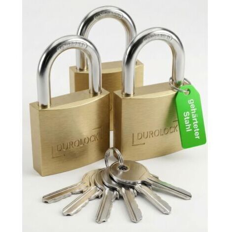 Lot de 3 Cadenas à Clé Identique avec 6 Clés