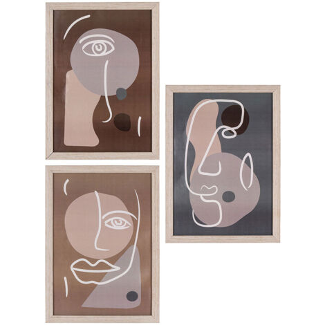 Lot de 3 cadres en bois - Bois clair - MADISON