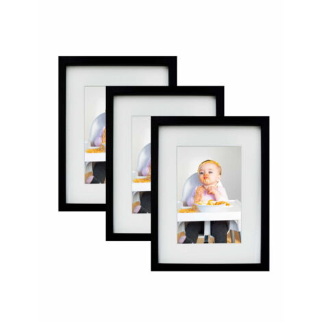 Lot de 3 cadres photo noirs, format A5 15x21, BD art