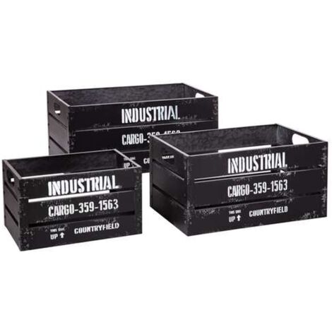 Lot de 3 cagettes de rangement encastrables en métal BILL