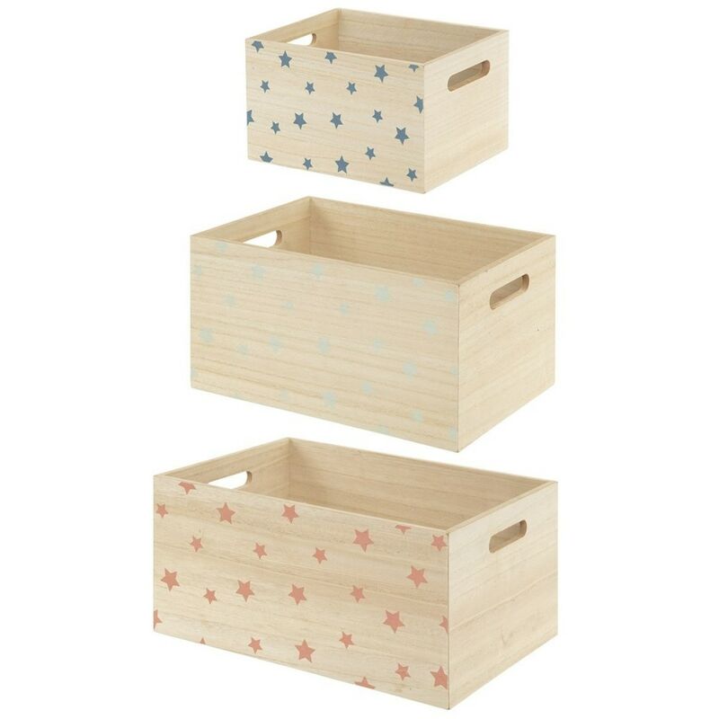 Lot de 3 cagettes étoile