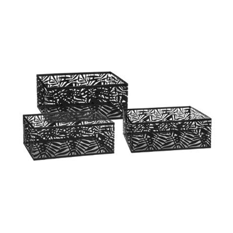 Atmosphera - Lot de 3 Caisses de Rangement 'Pop' 32cm Noir