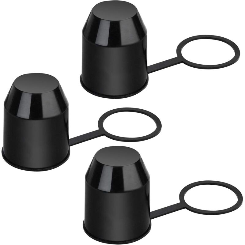 Lot de 3 capuchons de protection pour attelage de remorque En plastique - Avec bague de sécurité - Résistant aux intempéries et aux stations de lavage
