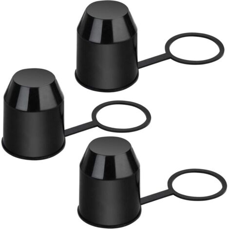 Lot de 3 capuchons de protection pour attelage de remorque En plastique - Avec bague de sécurité - Résistant aux intempéries et aux stations de lavage