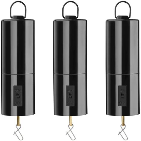 Lot de 3 carillons éoliens suspendus à moteur rotatif alimenté par batterie