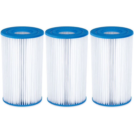 Lot de 3 cartouches filtres A/C Summer Waves pour piscine-Bleu