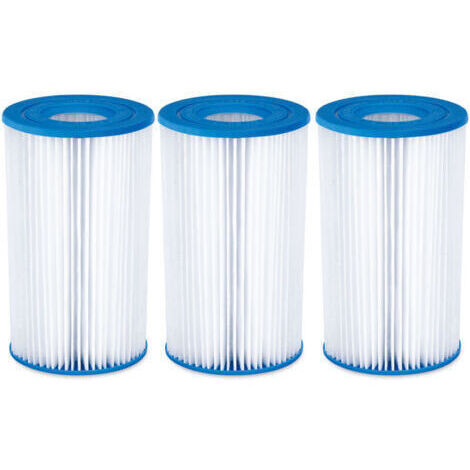 Lot de 3 cartouches filtres A/C Summer Waves pour piscine-Bleu