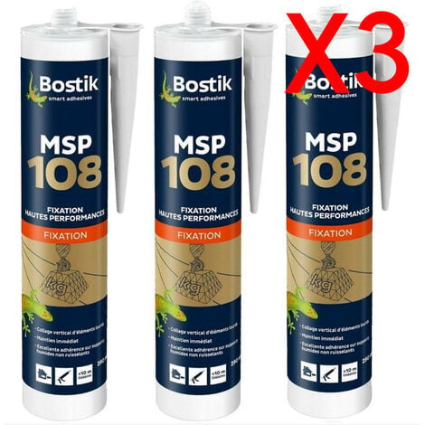 Bostik Mastic MSP 108 Polymères Blanc de Fixation Hautes Performances x5 :  : Bricolage