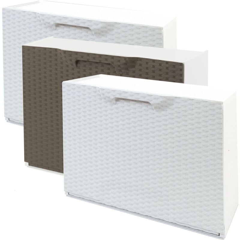 WELL HOME MOBILIARIO & DECORACIÓN Lot de 2 porte-chaussures blanc et étagère à chaussures E