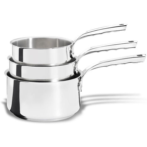 Lot de 3 casseroles inox 16,18 et 20 cm - De Buyer - 3410.03