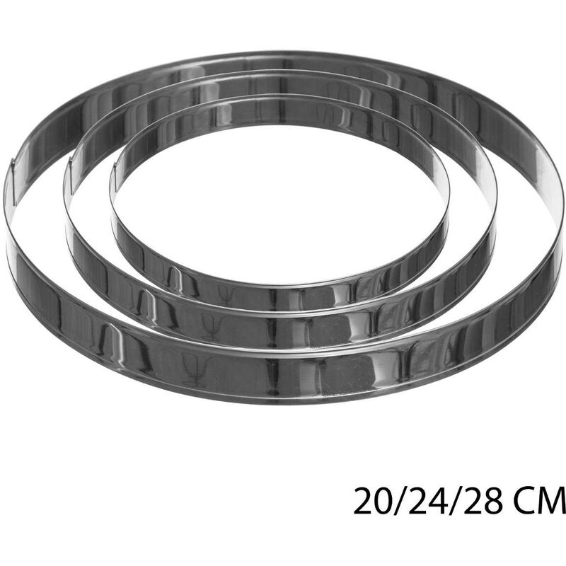 Lot de 3 cercles 20/24/28cm inox - Inox - Secret De Gourmet