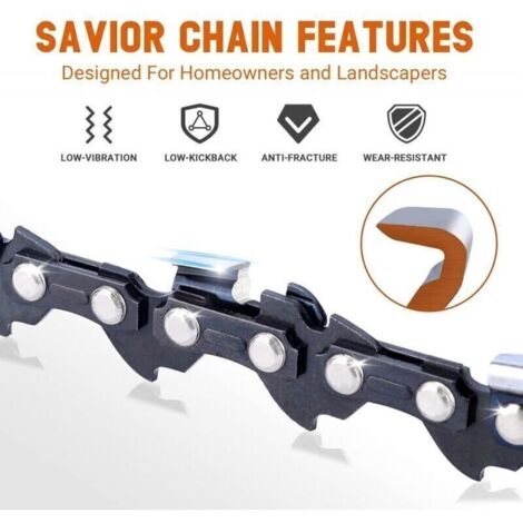 Lot de 3 Chaîne de Tronçonneuse pour Guide-Chaîne de 12" (30 cm). 45 Maillons d'Entraînement. Compatibles avec Dolmar. Echo. Bosch. Einhell et autres