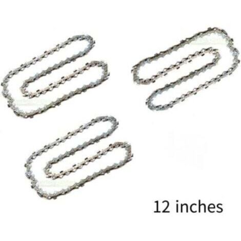 Lot de 3 Chaîne de Tronçonneuse pour Guide-Chaîne de 12" (30 cm), 45 Maillons d'Entraînement, Compatibles avec Dolmar, Echo, Bosch, Einhell et autres-Crezuo