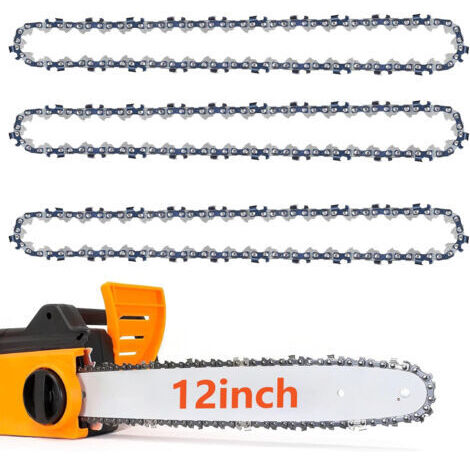 Lot de 3 chaînes de tronçonneuse 3/8" LP Pas 0,050" (1,3 mm) pour barre de 40 cm 57 maillons d'entraînement – Chaîne de tronçonneuse à faible retour, chaîne de rechange compatible avec plus et
