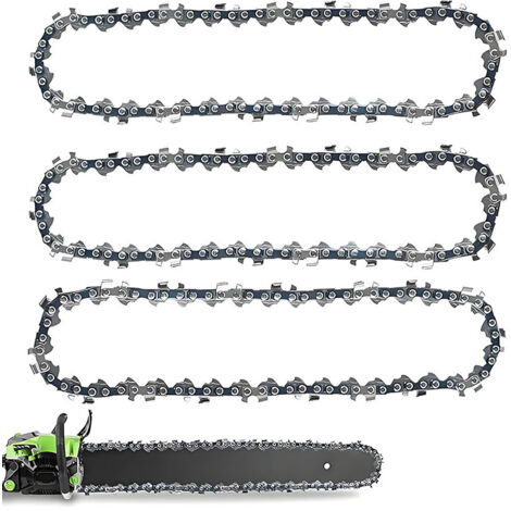 Lot de 3 chaînes de tronçonneuse 40 cm 3/8" LP , 59 maillons d'entraînement de 1.3mm , à faible rebond , chaîne de rechange pour tronçonneuse Oregon , Einhell GH-EC1835 , Dolmar