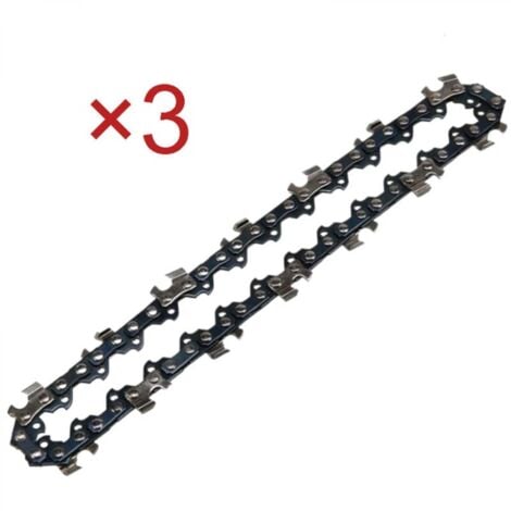 Lot de 3 Chaînes de Tronçonneuse pour Guide-Chaîne 45 cm (18") / Pas 3/8" / Jauge 1,5 mm / Gouges carrée / 72 Maillons, Pas de 325"