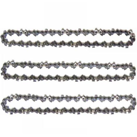 Lot de 3 Chaînes d'Élagueuse sur Perche pour Guide-Chaîne de 10" (25 cm), 40 Maillons d'Entraînement, Faible Rebond, Compatibles avec Black & Decker, Ryobi, Ferrex, Primaster et autres