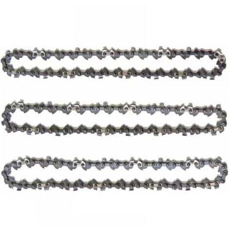 Lot de 3 Chaînes d'Élagueuse sur Perche pour Guide-Chaîne de 10" (25 cm), 40 Maillons d'Entraînement, Faible Rebond, Compatibles avec Black & Decker, Ryobi, Ferrex, Primaster et autres TRIMEC