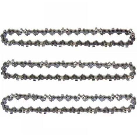 Lot de 3 Chaînes d'Élagueuse sur Perche pour Guide-Chaîne de 10" (25 cm), 40 Maillons d'Entraînement, Faible Rebond, Compatibles avec Black & Decker, Ryobi, Ferrex, Primaster et autres TRIMEC
