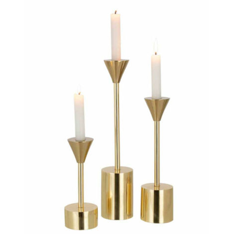 Lot de 3 Chandeliers Design "Emma" 37cm Or