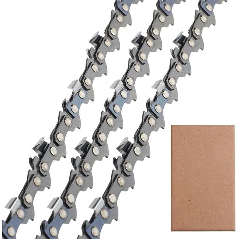 Ersandy - Lot de 3 Chaîne de tronçonneuse Faible Rebond 3/8'LP 50 maillons 1,1mm 35cm Compatible pour Stihl 009-023 MS170-210
