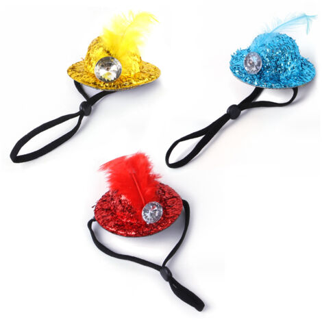 Lot de 3 chapeaux pour poules avec mentonnière élastique réglable pour petits animaux